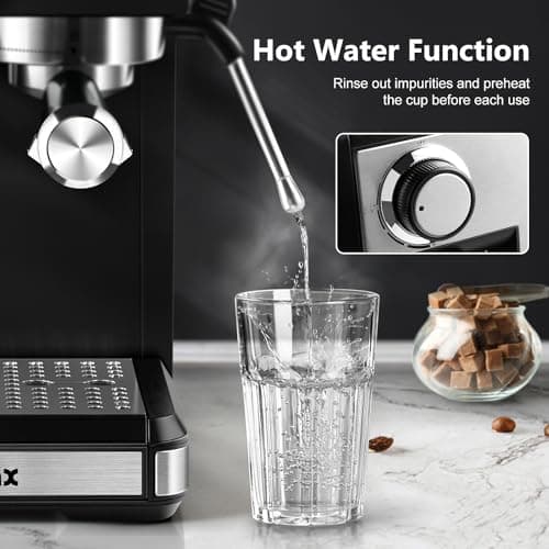 CUSIMAX Espresso Machine with Grinder, 20 Bar Professional Expresso Coffee Machines with Milk Frother Steam Wand, Espresso Maker with 60oz Removable Water Tank, Cappuccino & Latte Machine for Home 8
