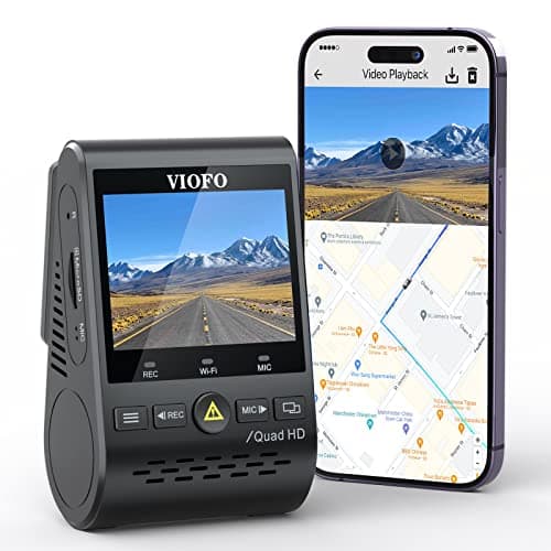 VIOFO A129 Plus Dash Cam 2K 1440P 60FPS with GPS Wi-Fi, 140° Wide Angle, Parking Mode, Emergency Recording, Super Capacitor, Motion Detection