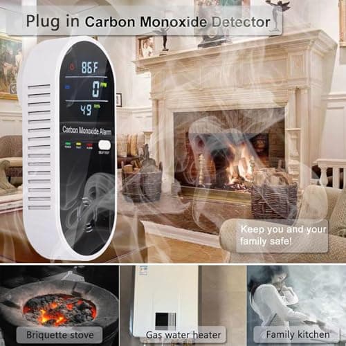 3-in-1 Carbon Monoxide Detector, Carbon Monoxide Detector Plug in Wall with Temperature & Humidity Display, CO Alarm Monitor with Color LCD Display, Accurate & Easy to Install 7