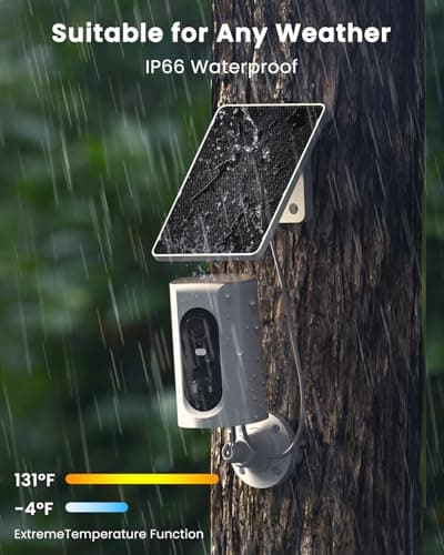 ANRAN 4G LTE Cellular Solar Security Camera Wireless Outdoor, 2K No WiFi Solar Powered Security Camera, 2 Way Audio, Smart Motion Detection, Color Night Vision, IP66, White (32GB & SIM Card Included) 6