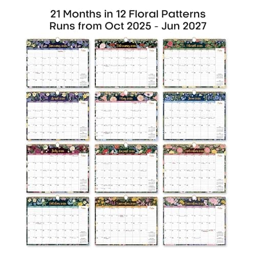 Calendar 2026-2027, 21-Month Wall Calendar Runs Until Jun 2027,11.5" x 14.7",Large Monthly Calendar with Twin-Wire Binding, Perfect for Home or Office - Midnight Garden 7