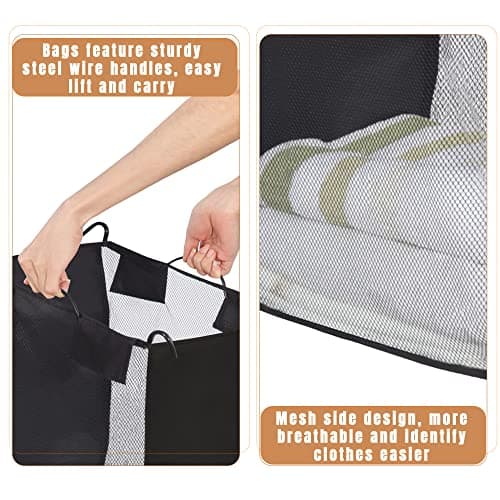 STORAGE MANIAC 3-Section Laundry Sorter with Foldable Ironing Board, Heavy-Duty Rolling Laundry Cart with and Removable Bags, Triple Laundry Hamper with Wheels, Matte Black 5
