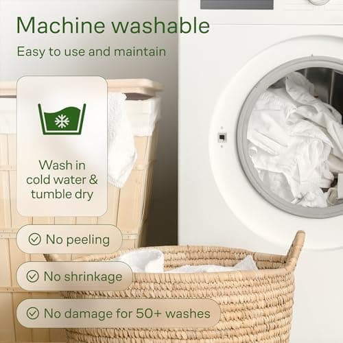 Ultra Soft Queen Size Mattress Topper - Viscose Made from Bamboo Pillow Top Mattress Pad for Back Pain Relief - Naturally Cooling for Hot Sleepers, Green 6