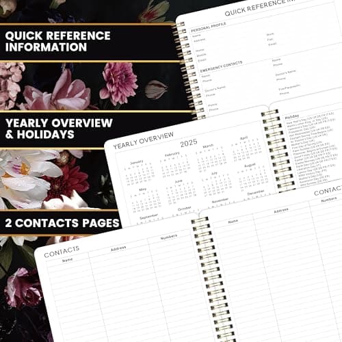 2025 Planner - 8" x 10", JAN. 2025 - DEC. 2025, 2025 Weekly and Monthly Planner, 2025 Planner/Calendar Spiral Bound with Sturdy Cover, Monthly Printed Tabs, Thick Paper, Twin-wire Binding 5