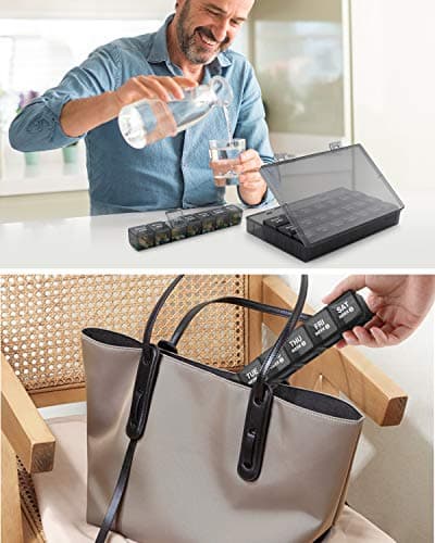 TookMag Monthly Pill Organizer 28 Day Pill Box, Large Medicine Organizers 4 Weeks, One Month Pill Box Pill Case Travel Pill Organizer with Dust-Proof Container for Pills/Vitamin/Supplements 7