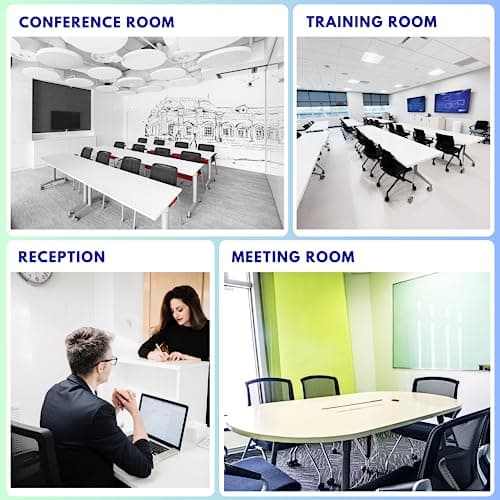 BROBRIYO PRO, Stackable & Foldable Conference Room Chairs with 2X Thick Cushion, Lumbar Support, Armrest - Mesh Bouncing Back for Office Meeting, Conference, Training Room Chair 1 Pack 8