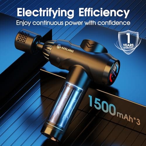 AERLANG Massage Gun with Heat and Cold,Deep Tissue Massage Gun, Back and Neck Massager for Pain Relief,Muscle Percussion Massager,Handheld Messager with 7Heads&Silent Birthday Gifts for him 5