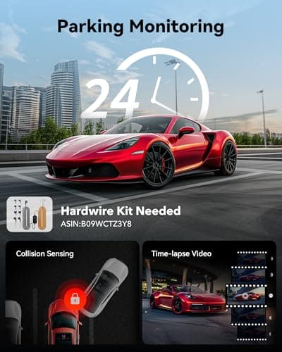 REDTIGER 4K Dash Cam Front Rear, Loop Recording, 32GB Card Included, Smart WiFi APP Control, 3.18" Screen, Dash Camera for Cars with GPS, WDR Night Vision, 24H Parking Monitor, Emergency Recording 7