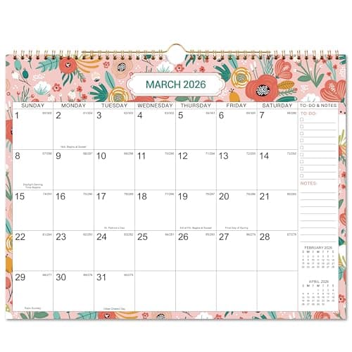 Calendar 2026, 12 Months Wall Calendar from January 2026 to December 2026, 14.8" x 11.4" with Julian Date, 2026 Calendar with Thick Paper
