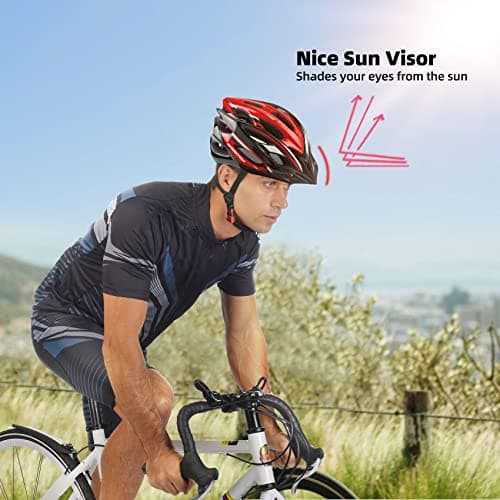 Basecamp Bike Helmet for Men Women with LED Safety Light Removable Sun Visor Lightweight Bicycle Helmet Adjustable Breathable Mountain & Road Cycling Helmets for Adult (BC-10) 6