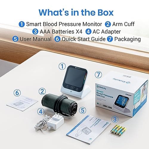 Etekcity Bluetooth Blood Pressure Monitor, FSA-HSA Eligible, Smart Upper Arm Automatic BP Machine with App, Wide Cuff 8.6"-16.5", Irregular Heartbeat Detection,Home Medical Diagnostic Kit Wearables 8