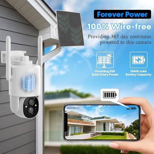 AMTIFO 4G LTE Cellular Security Camera - No Wi-Fi Needed, 360° PTZ, Night Vision, Unlimited Data Subscription, Solar-Powered, Wireless Outdoor Surveillance 5