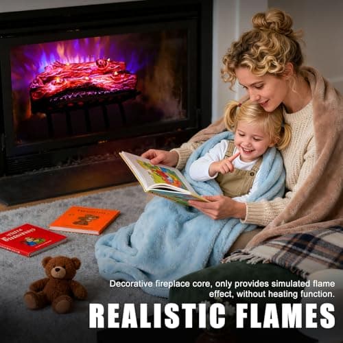 DAINIQUKANHAI Electric Fireplace Logs Realistic Flame Effect Candle LED Flame Light USB Powered Electric Fireplace Remote Control Fireplace Placement Home Decoration 12.4*5.91*7.87 In No Heat Function 7