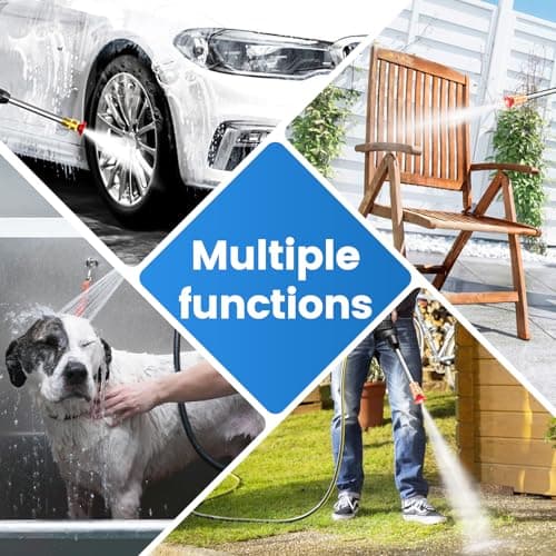 Cordless Pressure Washer 21V x2 batteries , Cordless Power Washer Battery Powered, Portable Pressure Washer w/ 6-in-1 Nozzle, Soap Container, Charger Included 6