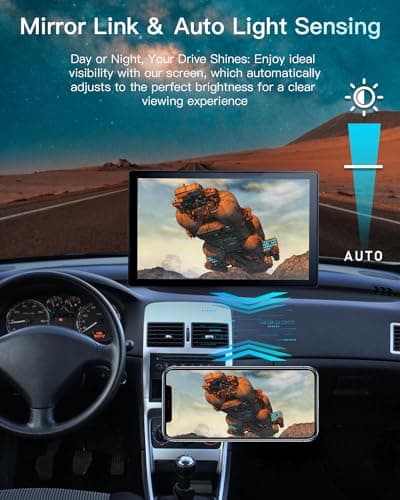 Portable Wireless CarPlay Touchscreen for Car: 4K Apple Carplay & Android Auto Car Play Screen with 4K Dash Cam/1080p Rear Camera/GPS Navigation/Bluetooth/Mirror Link/AirPlay (Black-9IN) 6