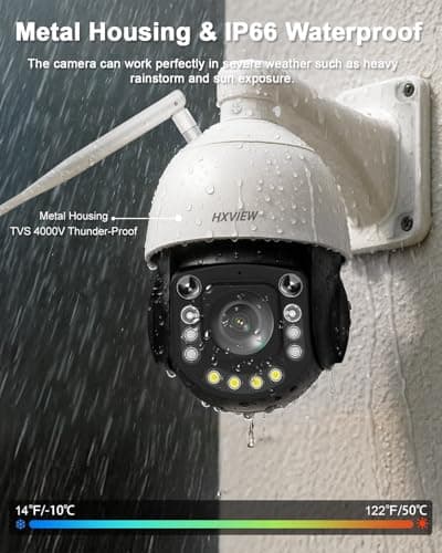 HXVIEW 4K PTZ Security Camera Outdoor with 50X Optical Zoom, High-Speed 360° Pan & 90° Tilt, 8MP WiFi Camera with 1200FT IR Night Vision, Auto Tracking, Person/Vehicle/Pet Detection, RTSP 6