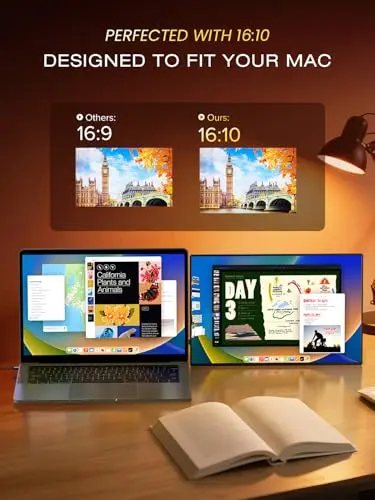 UPERFECT Mini LED Portable Monitor 14" 2.5K | 1500 Nits | 2560x1600 | 10000:1 Contrast | 1ms Freesync Portable Monitor for Laptop w/Stand & VESA, Slim Travel Screen for PC Phone Game Consoles 8