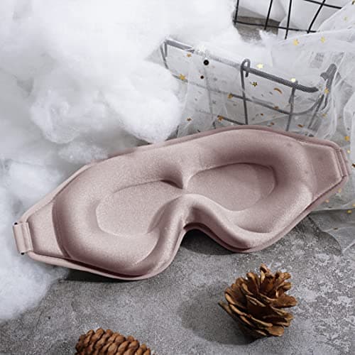 Sleep Mask, 3D Deep Contoured Eye Covers for Sleeping, 99% Block Out Light Eye Mask,Zero Pressure Cup Blindfold for Men Women, with Adjustable Strap for Sleeping, Yoga, Traveling (Pink) 6