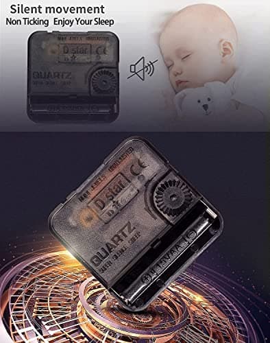 FULL HOUSE Wall Clock Silent Non Ticking Battery Operated, 12''x12'' Modern Minimalist Clock Wall Art, Crystal Porcelain Square Clock for Bedroom Living Room Office Home, 3pcs 6