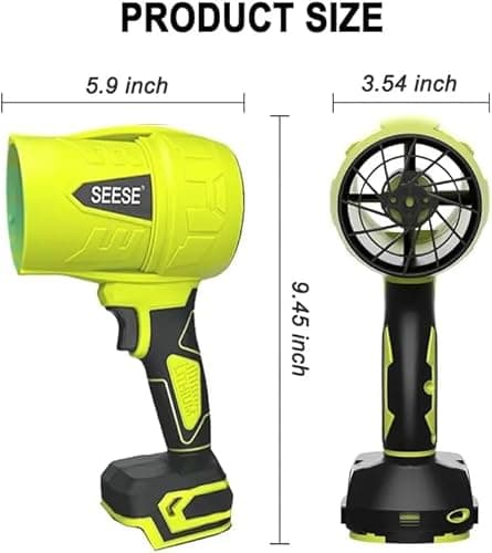SEESE Turbo Jet Leaf Blower: Cordless Leaf Blower for Yard Leaves, Driveway Sand & Car Drying - 800,000 RPM High Speed with Ergonomic Handle for Easy Operation 7