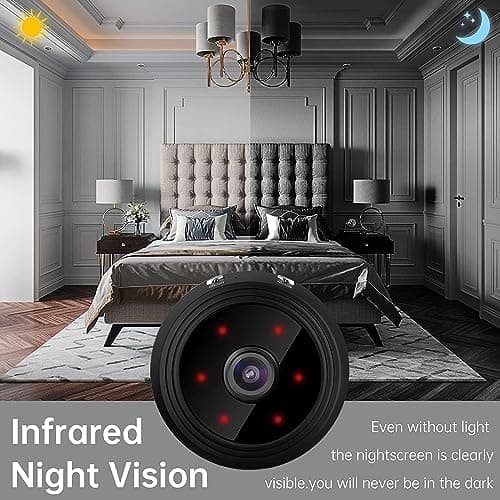 Yserrunio WiFi Mini Nanny Cam Wireless Camera for Home Office Security, Pet Dog Indoor Outdoor Baby, Secret House Camera with Motion Detection Night Vision 6