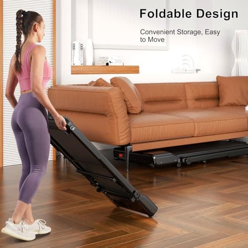 Walking Pad Treadmill with Incline and Handle Bar, 300lbs Capacity Folding Treadmills for Home Small Space 3.0 HP Under Desk Walking Pad Portable Compact Treadmill with Remote Control, APP 6