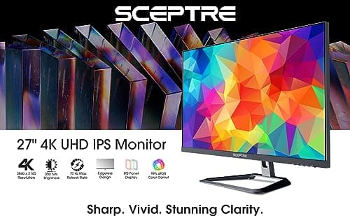 Sceptre 4K IPS 27" 3840 x 2160 UHD Monitor up to 70Hz DisplayPort HDMI 99% sRGB Build-in Speakers, Black 2021 (U275W-UPT) 5