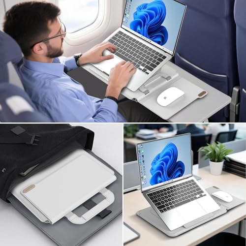 Nillkin Upgraded 15-16 Inch Laptop Sleeve Case for MacBook/Dell/HP/Lenovo/Asus, Unique Slim Travel Computer Bag with Adjustable Stand & Mouse Pad, Magnetic Handle, PU Leather, Gray 7