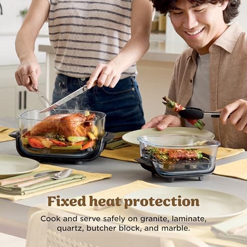 Ninja Crispi 4-in-1 Glass Air Fryer | 450°F | Non-Toxic | 4QT & 6-Cup Glass Containers w/Lids | Microwave, Freezer, Dishwasher Safe | Max Crisp, Air Fry, Bake, Recrisp | Ginger Snap | FN101GD 10