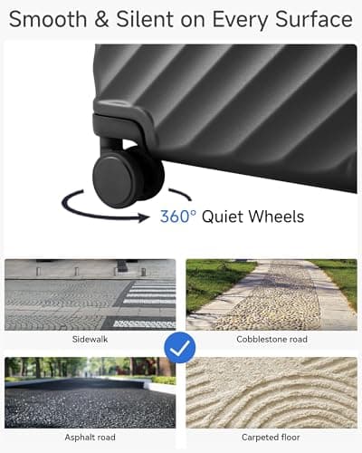 LUGGEX Carry On Luggage 22x14x9 Airline Approved, KVC Expandable Polycarbonate Hard Shell Suitcase for Travelling (EX-Core, Charcoal Metallic, 20 Inch, 40L-44L) 7