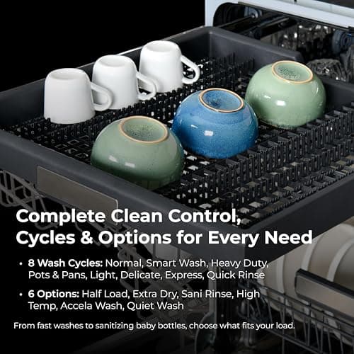 Kenmore 24" Built-In Dishwasher - UltraWash Plus, SmartWash, Accela Wash, Sani Rinse, TurboDry, and Removable Third Rack - 15 Place Settings - 49 DBA - ENERGY STAR Certified - Stainless Steel 3