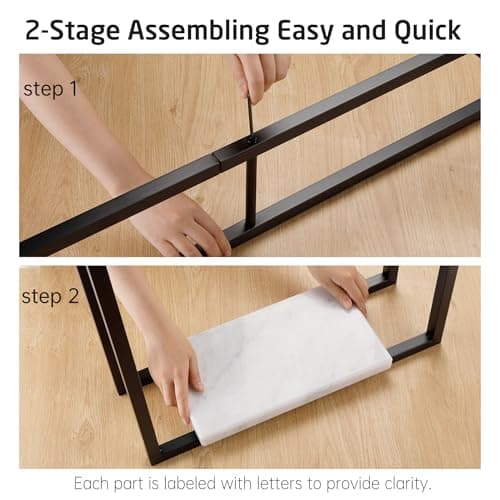 KES Standing Towel Racks for Bathroom with Heavy Marble Base, 38" H Towel Rack Stand for Bathroom 2-Tier, Blanket Rack for Bathroom Floor, Matte Black, BTH501-BK 6