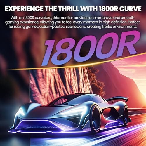 CRUA 27'' Curved Gaming Monitor 260Hz/240Hz, QHD 1440P 1800R VA Panel Computer Monitor with Built-in Speakers, Support AMD FreeSync, 120% sRGB, Blue Light Filter, HDMI2.0 & DP1.4, Wall Mountable-Black 7