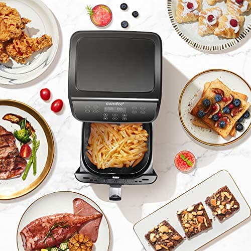 COMFEE' 5.8Qt Digital Air Fryer, Toaster Oven & Oilless Cooker, 1700W with 8 Preset Functions, LED Touchscreen, Shake Reminder, Non-stick Detachable Basket, BPA & PFOA Free (110 electronic Recipes) 11