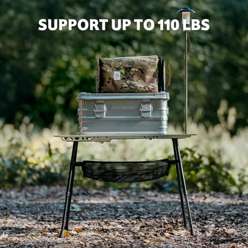 Naturehike Tactical Camping Table with Adjustable Height, Collapsible Table Lightweight with Carry Bag for Camping, Travel expeditions, Hiking, Picnics, BBQs & Beach Trips 5