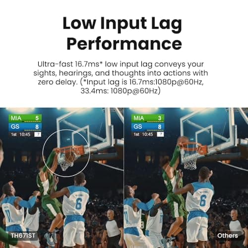 BenQ TH671ST | 1080p Short Throw Gaming Projector | Gaming Mode for Intense Low Input Lag Action | 3000 Lumens | Auto Vertical Keystone | Universal Connectivity | Built in speaker 5