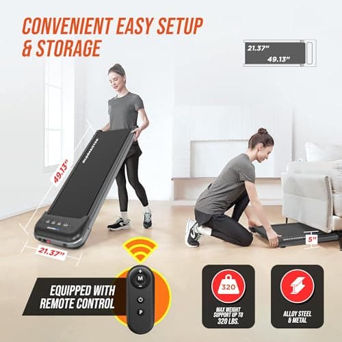 RunMaster Under Desk Treadmill - Portable 320lb Capacity, Quiet, Efficient, Installation Free, Space-Saving Jogging Machine That Transform Your Home/Office into a Fitness Hub Workout - Black 4