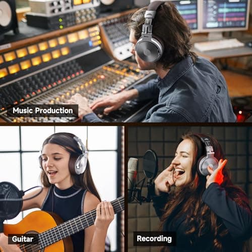 OneOdio Pro-30 Over Ear Headphone, Wired Premium Stereo Sound Headsets with 50mm Driver, Foldable Comfortable Headphones with Protein Earmuffs and Shareport for Recording Monitoring Podcast PC 5