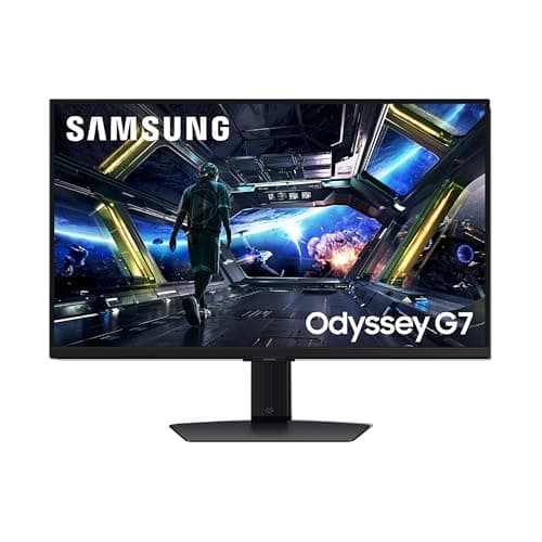 Samsung 32” Odyssey G7 (G70D) 4K UHD IPS 144Hz 1ms(GtG) Smart Gaming Monitor, G-Sync Compatible, AMD Freesync Premium, Vivid Colors, Adjustable Stand, Black Equalizer, LS32DG702ENXZA