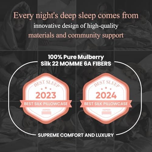 100% Mulberry Silk Pillowcase 22 Momme (SGS Certified) with Free Silk Eye Mask - Luxury Gift-Ready Folded Packaging, Cooling Pillow Cover for Hair & Skin Care (White, Standard (1 Pack)) 7