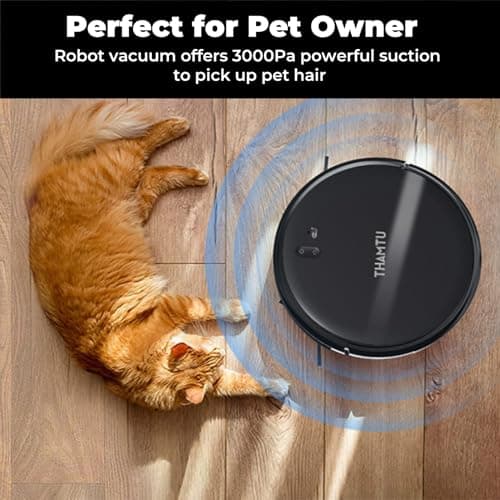 Thamtu Robot Vacuum Cleaner with Smart Navigation, Powerful Robotic Vacuum Cleaner and Mop for Pet Hair, APP Control, Carpet,Voice Control, Hard Floor, Auto-Recharge 6