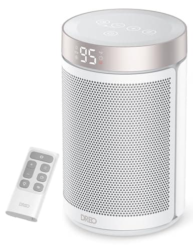 DREO Space Heater, Portable Electric Heaters for Indoor Use with Thermostat and Remote, 2024 Upgraded, Digital Display, 12H Timer, 5 Mode, 1500W PTC Ceramic Fast Safety Heat for Office Bedroom Home