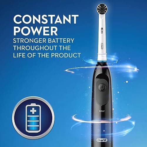 Oral-B Pro 100 Charcoal, Battery Powered Electric Toothbrush, Black 5