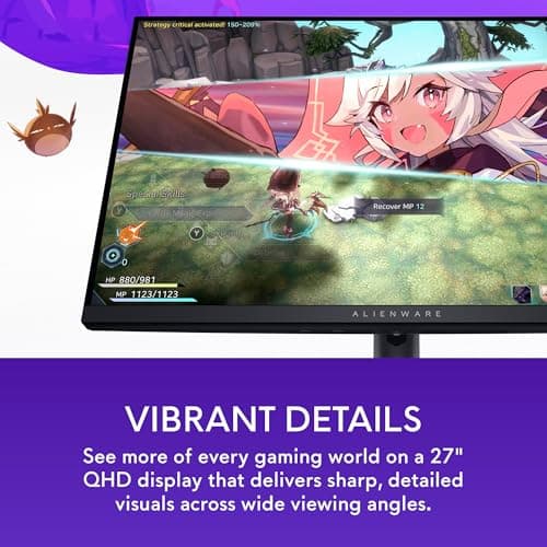 Alienware AW2724DM Gaming Monitor - 27" QHD (2560 x 1440) 180Hz w Overclock, AMD FreeSync Premium Pro, NVIDIA G-SYNC, VESA Display - Black,Black/Silver 5