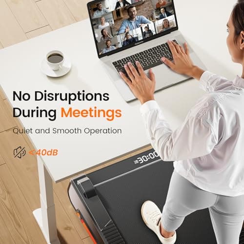 Repower Small Walking Pad for Home and Office, Portable Under Desk Treadmill with Fixed 7% Incline and Adjustable 2% Incline, 300LBS Capacity—Orange 6