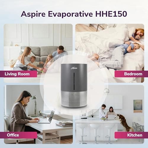 HHE150 Hunter Aspire 4.8L Evaporative Humidifier with PermaWick Filter (4.8L) - Remove Contaminants & White Dust for Clean Mist & Air – Medium Humidifier for Home, Bedroom, or Dorm - Graphite 7
