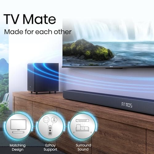 Hisense AX3125H 3.1.2Ch Sound Bar with Wireless Subwoofer, 440W, Dolby Atmos, Bluetooth 5.3, EzPlay, 4K HDMI Pass Through, Roku TV Ready, DTS:X, HDMI/AUX/ARC/Optical/USB, 7 EQ Modes 11