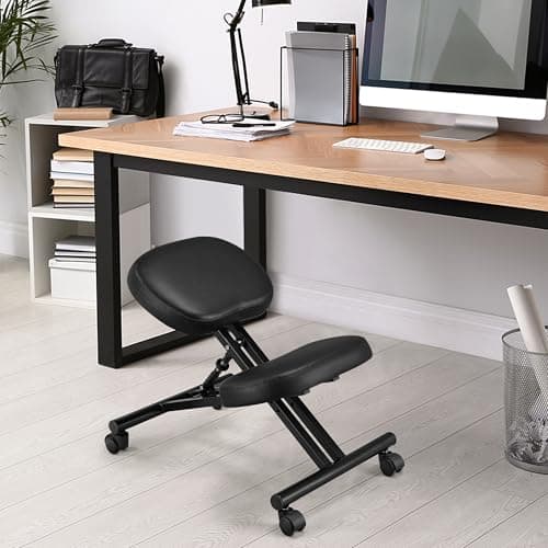 Yaheetech Kneeling Chair Ergonomic Posture Chair for Office Home Standing Work Desk Stool Adjustable Office Chair with Thick Cushion Pad & Flexible Seating Rolling Casters 5
