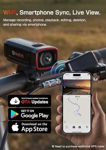 AKEEYO AKY-710S Motorcycle Camera 4K 28fps, 2K 55fps, Wide-Angle 142°, IP67, 5MP, Loop & Emergency Recording, Parking Monitor, Motorcycle Bike,Outdoor Sports, Rechargeable, 64GB Card Included 5