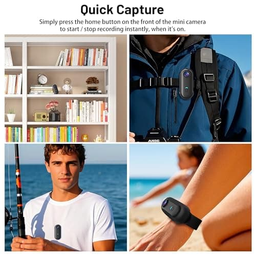 4K Mini WiFi Action Camera 128GB Thumb POV Portable Body Cam Wearable Video Recorder with IPX7 Waterproof Underwater Camcorder, Helmet Mount, Magnetic Sport DV for Bike Cycling, Pet, Vlogging(Black) 6